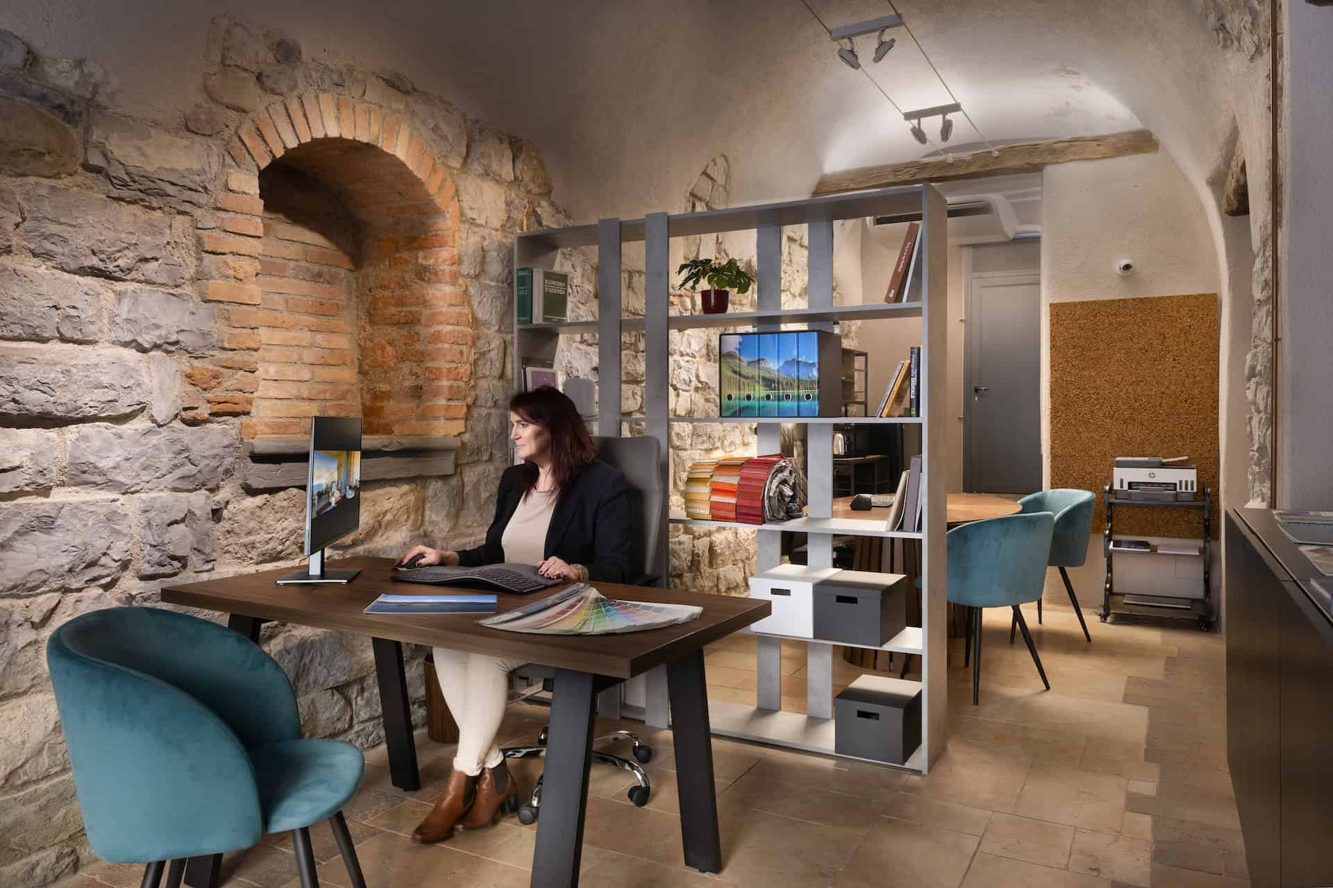 Woman sit at desk